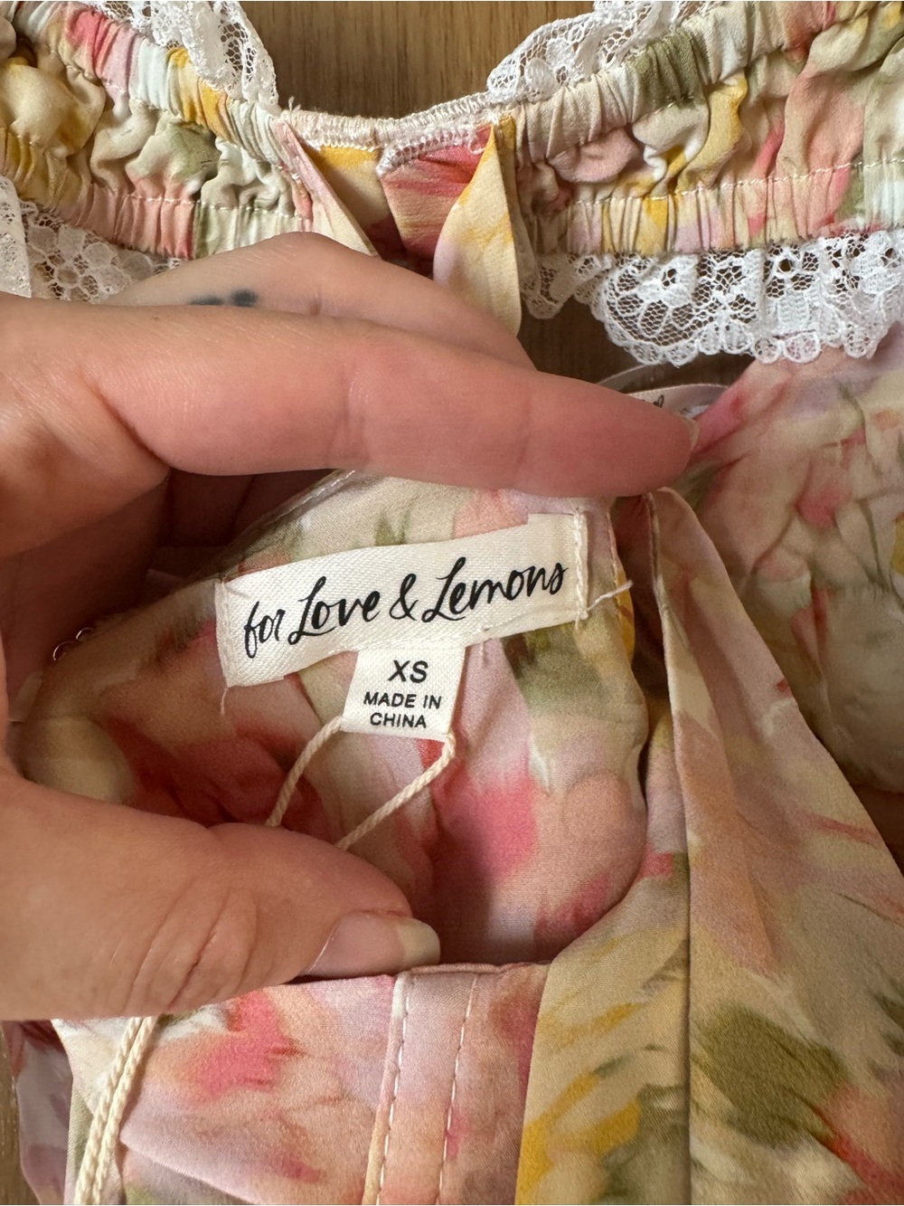 For Love & Lemons Elea Asymmetrical Mini Dress Peach XS NWT - Picture 6 of 10